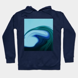 Blue Abstract Marble Paint Art Hoodie